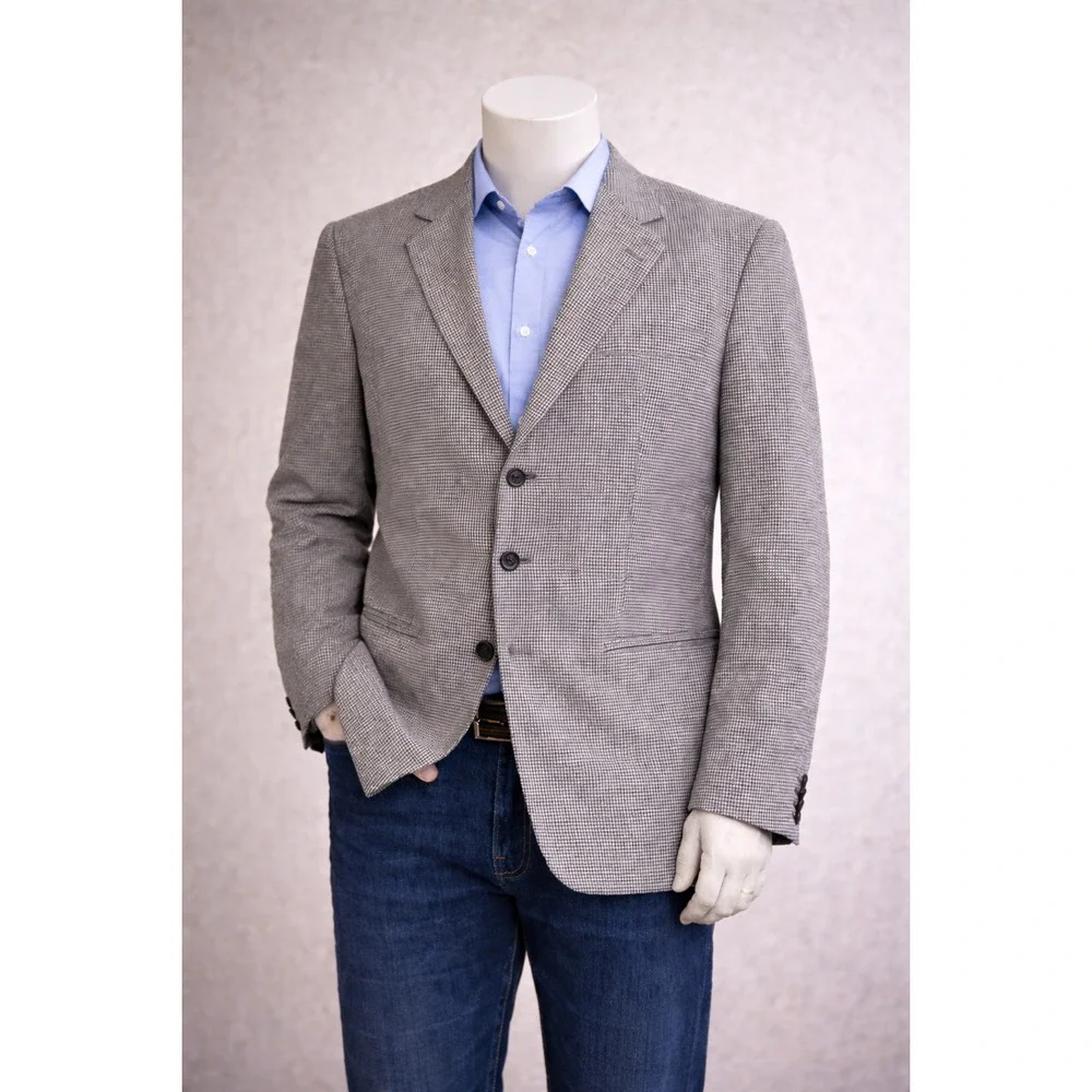 Banana Republic Men's Blazer 42R Houndstooth Wool-Cashmere Italian Made‎ Classic